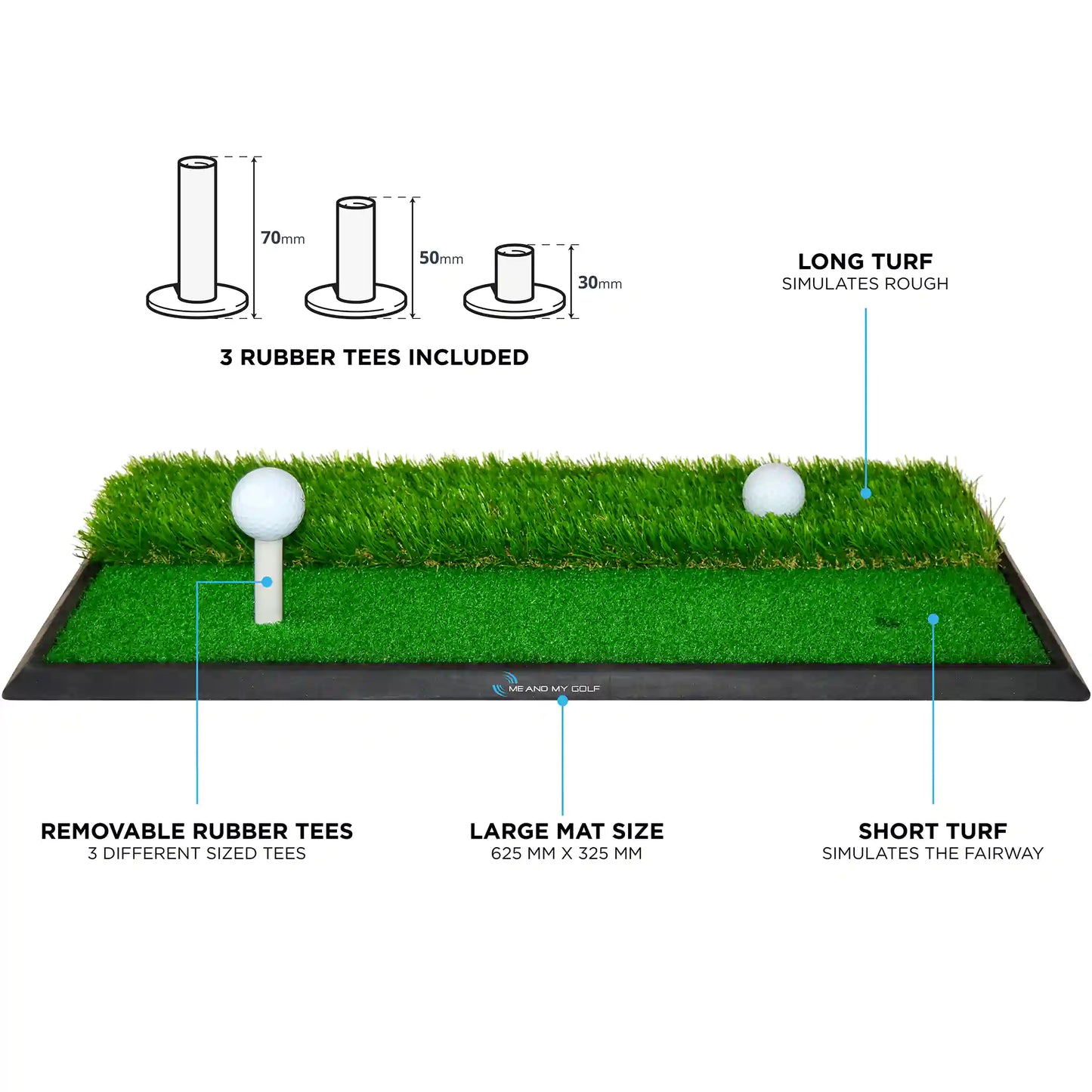 Dual-Turf Golf Hitting Mat